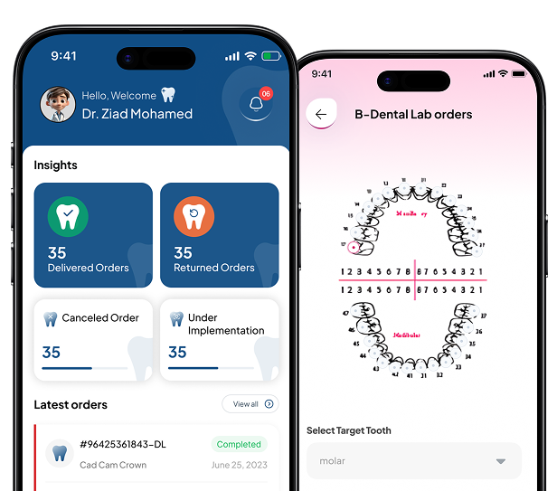 Hi-Tech mobile application screens